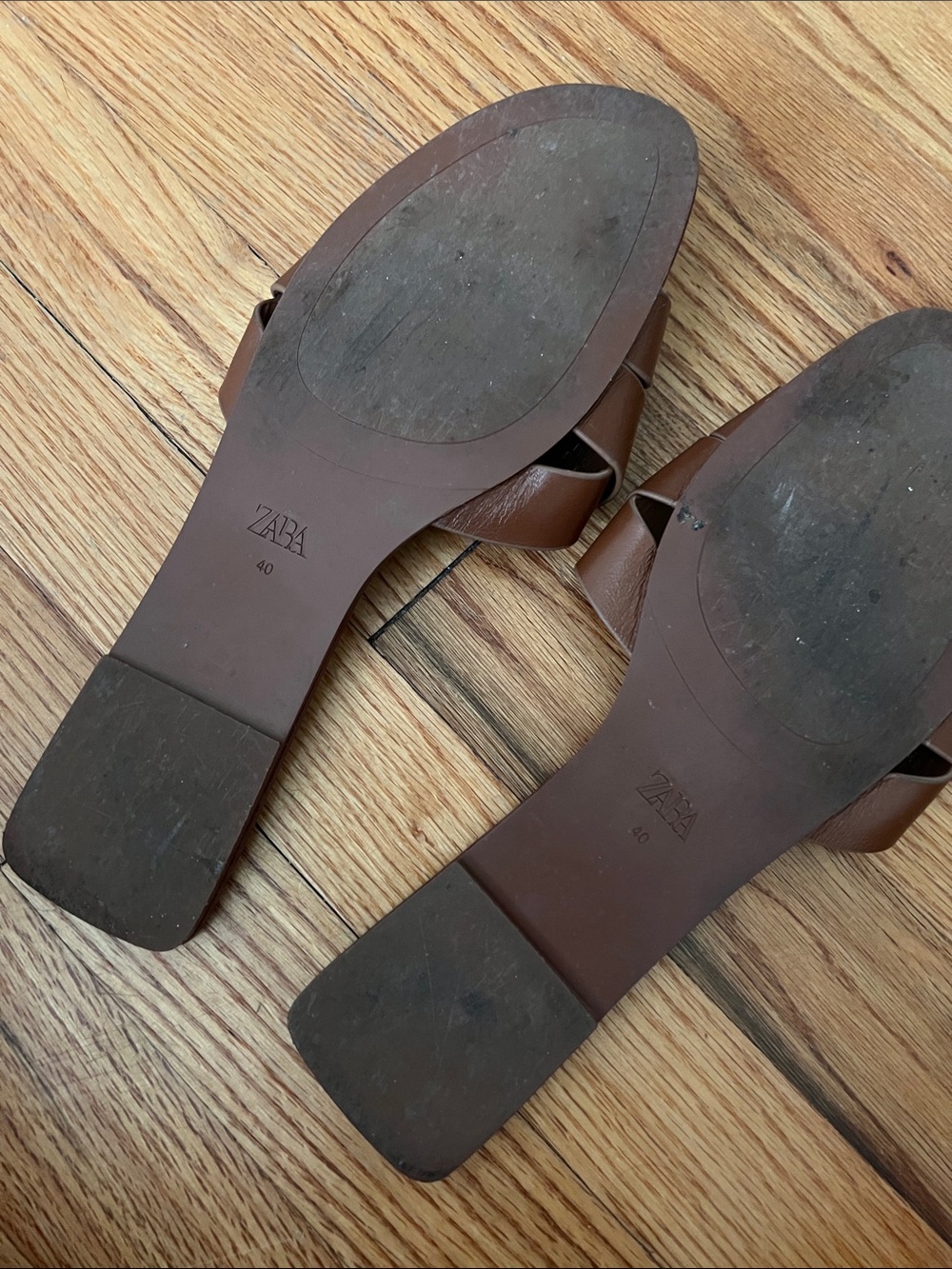 Zara Brown Flat Crossed leather Sandals 40 EU - Picture 14 of 16
